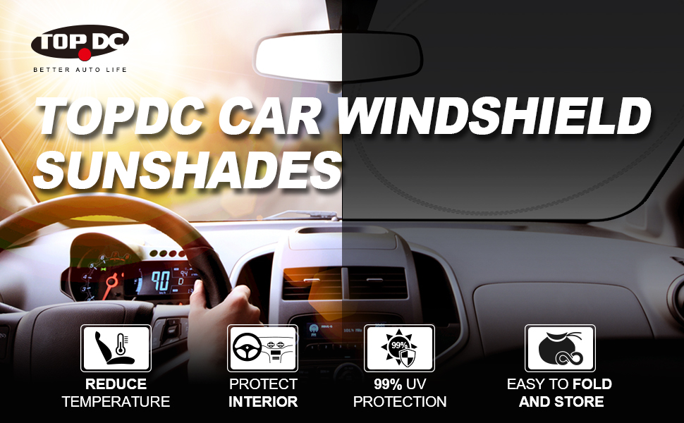 TOPDC Car Windshield Sun Shade