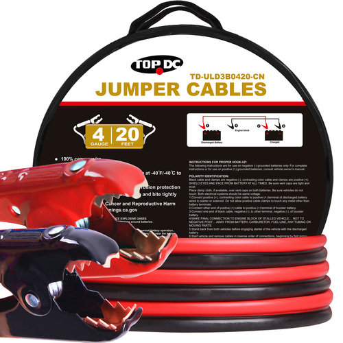 4GA x 20Ft 100% Copper Battery Jumper Cables