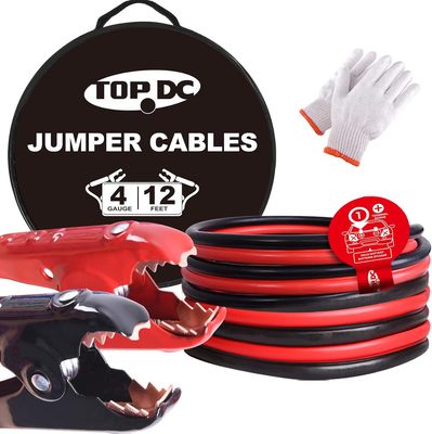 Pure Copper 4 Gauge 12 Feet Jumper Cables
