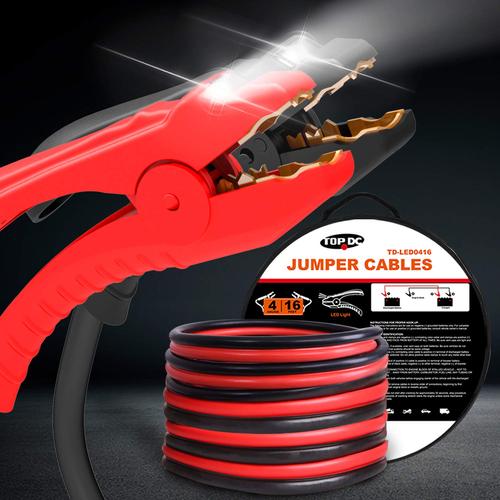 4GA x 16Ft CPA Battery Jumper Cables with LED Light