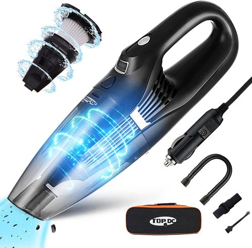 TOPDC Portable Car Vacuum Cleaner, High Power, Handheld Vacuums with Carry Bag